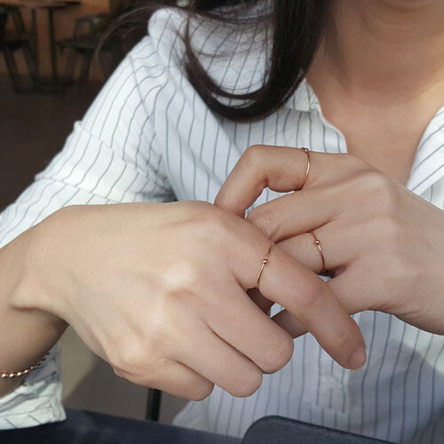 14k 금 반지 얇은 볼 실반지 여자 데일리 반지 레이어드 링 반지 사용후기