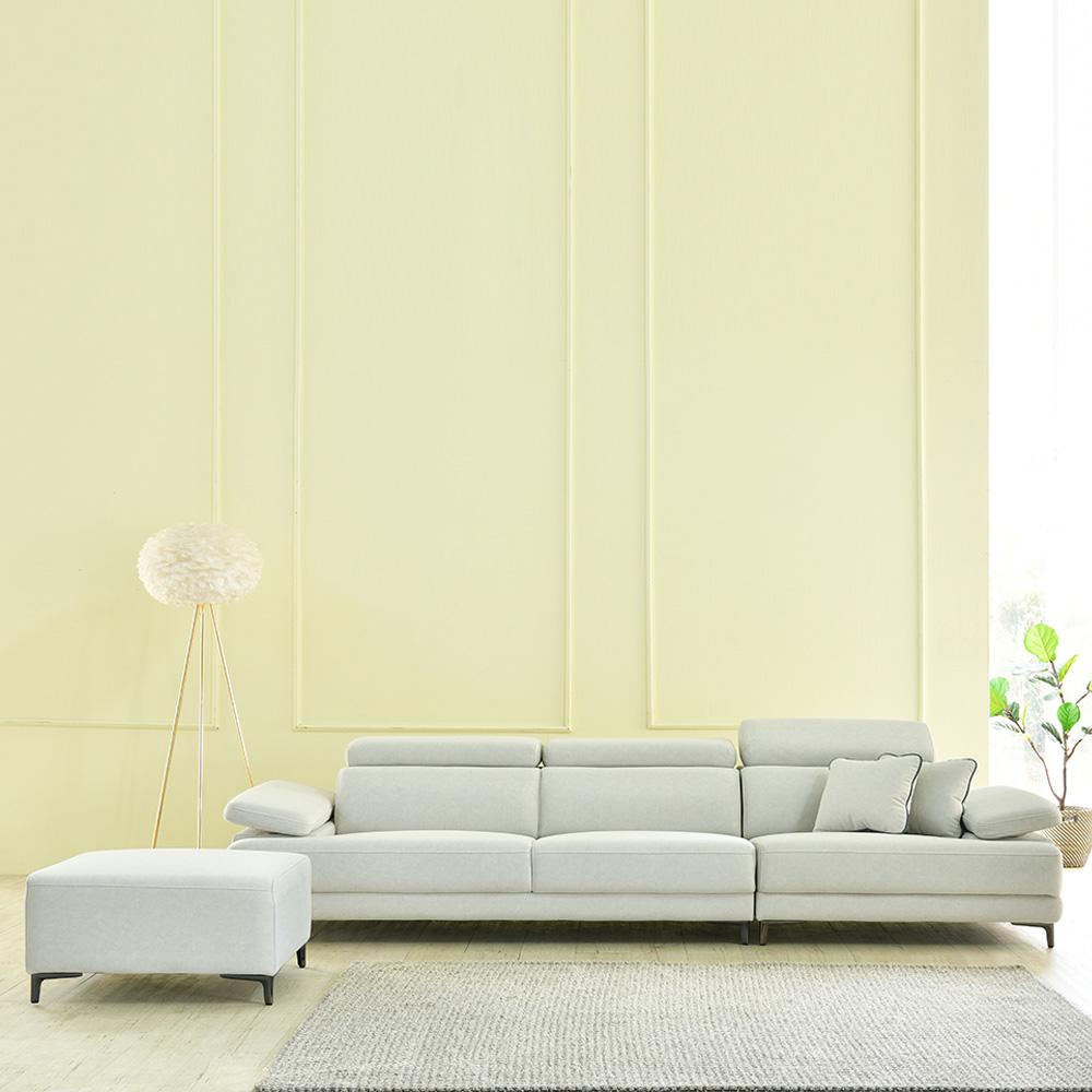 스코나 아드모 조야 아쿠아텍스 패브릭 이지클린 헤드틸팅 소파 스툴포함, 연그레이, 4인용