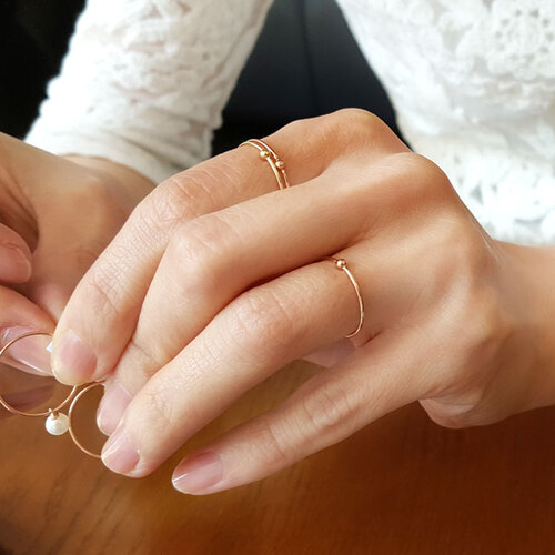 14k 금 반지 얇은 볼 실반지 여자 데일리 반지 레이어드 링 반지 사용후기
