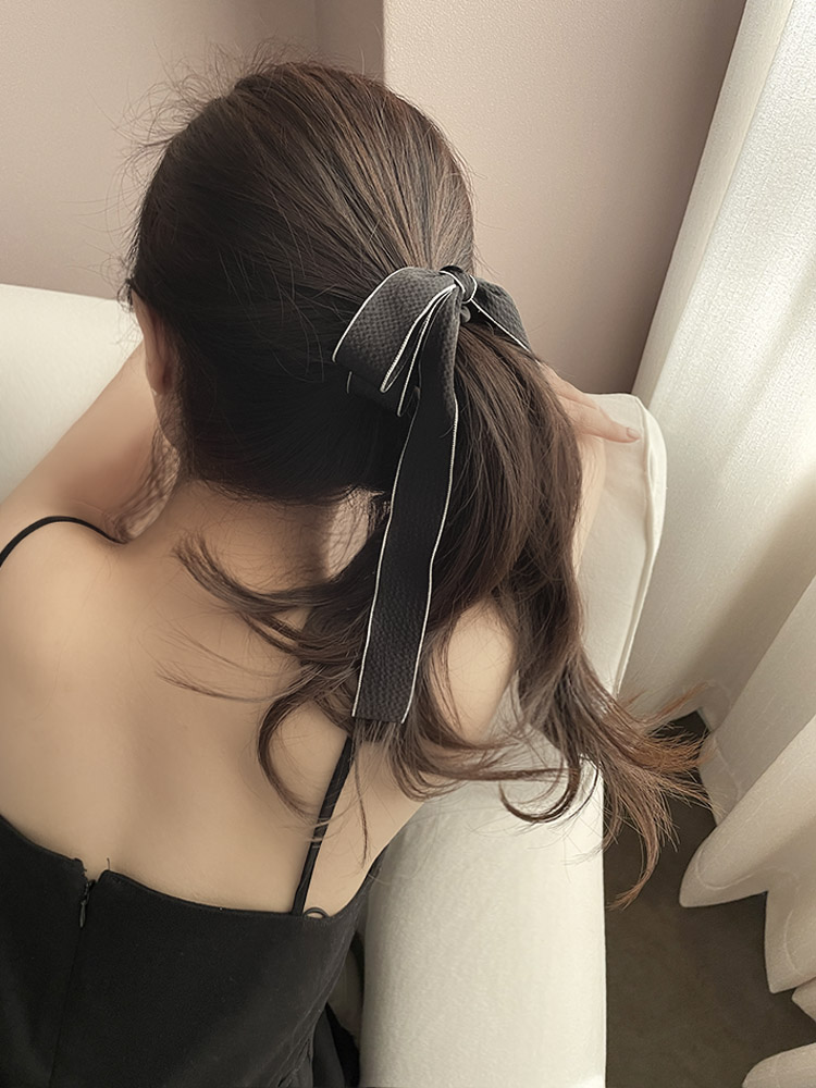 [자체제작] 투톤 골퍼 헤어타이 - 여성 골프리본핀 골프악세사리 핸드메이드 고무줄머리끈 - 상세 이미지 4