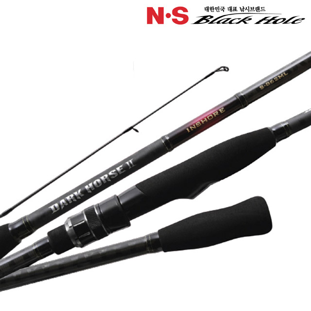 NS블랙홀 다크호스2 인쇼어 농어 삼치 광어 우럭 바다루어낚시대 S-862ML, 2.59m