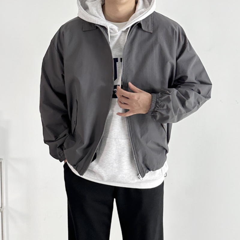 남자 하디 오버핏 봄 가을 간절기 스트링 카라 바람막이 이미지 3