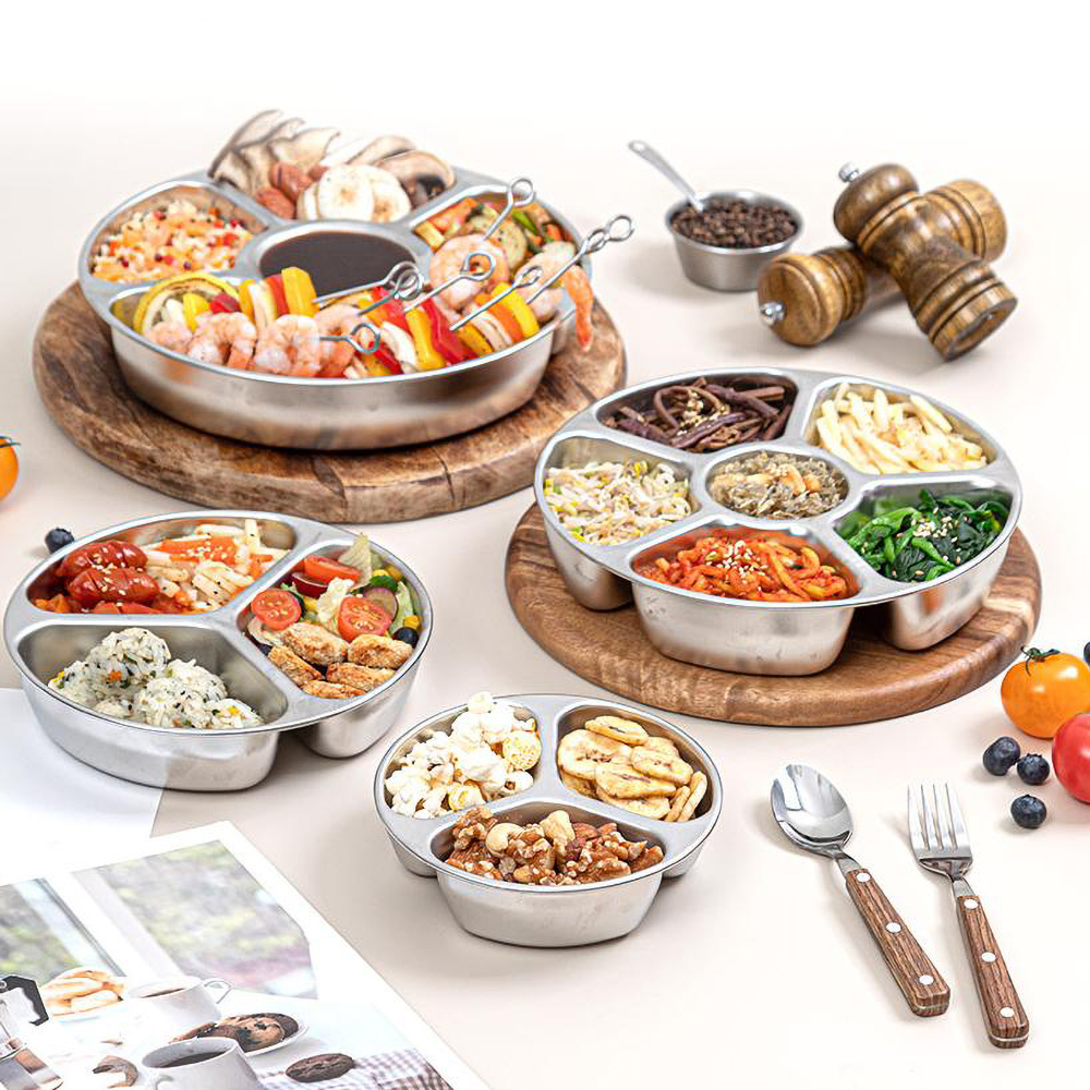 올비아 스텐 보관용기 도시락 나눔 반찬통 독립칸칸 찬합 1호(3칸 14.2cm) - 상세 이미지 5