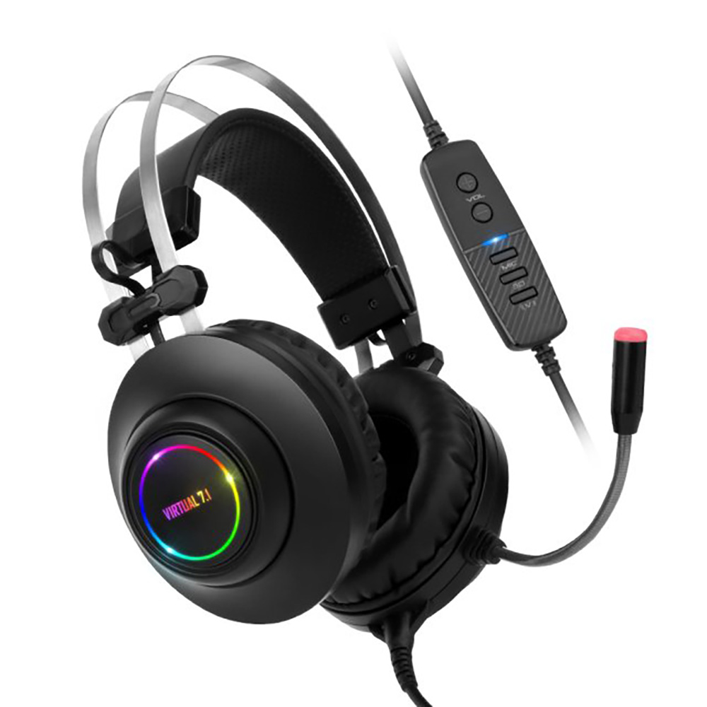 앱코 N550 ENC 가상 7.1 RGB 진동 마이크 게이밍 헤드셋 블랙 - 상품 이미지