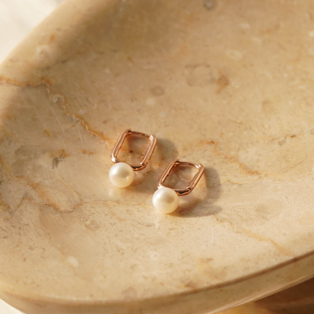 실버925 U자 담수 진주 원터치 은 귀걸이 데일리