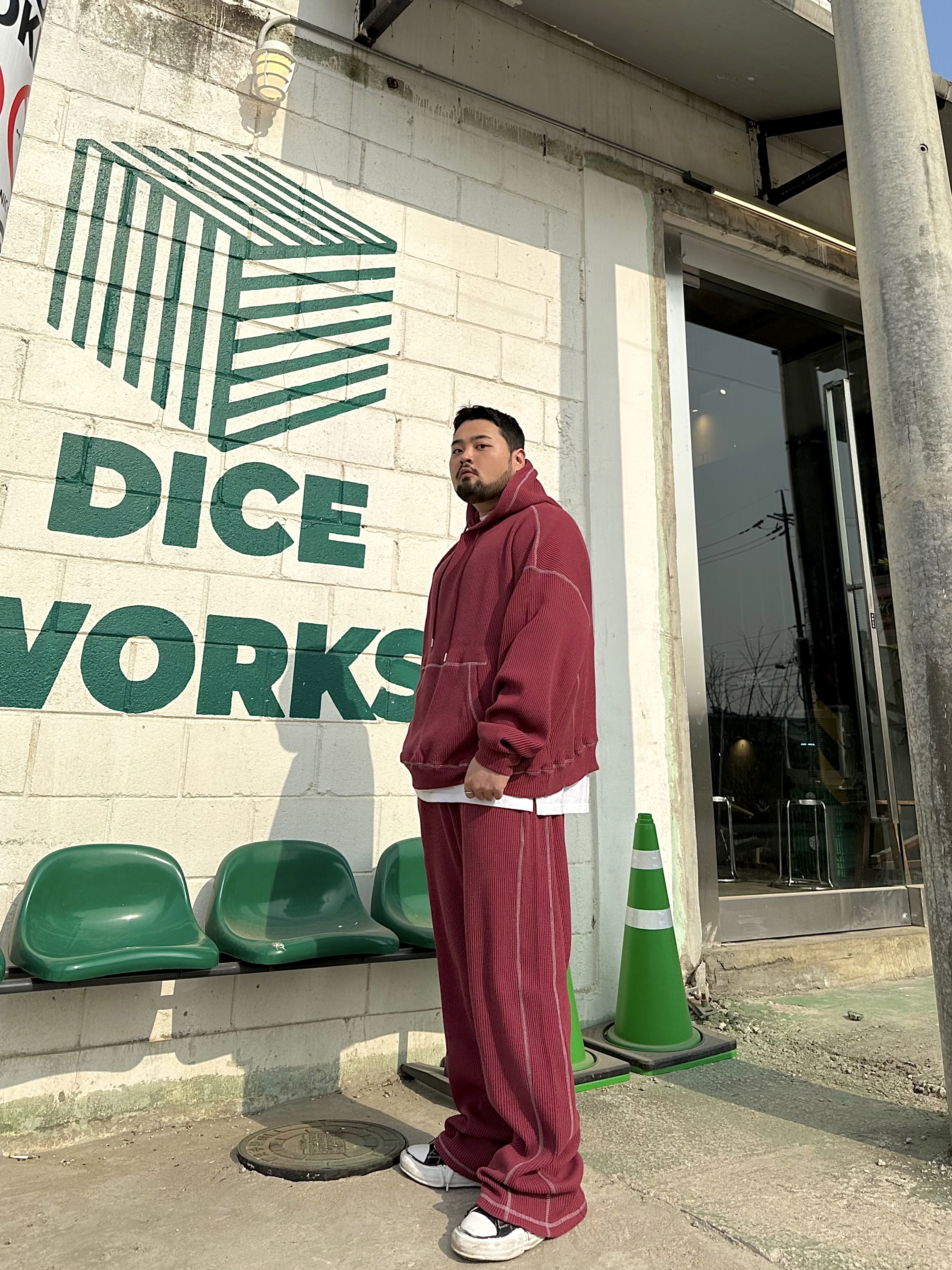 SET) 와플 스티치 박스 셋업 4COLOR 빅사이즈 오버핏 에이오알닷 이미지 6
