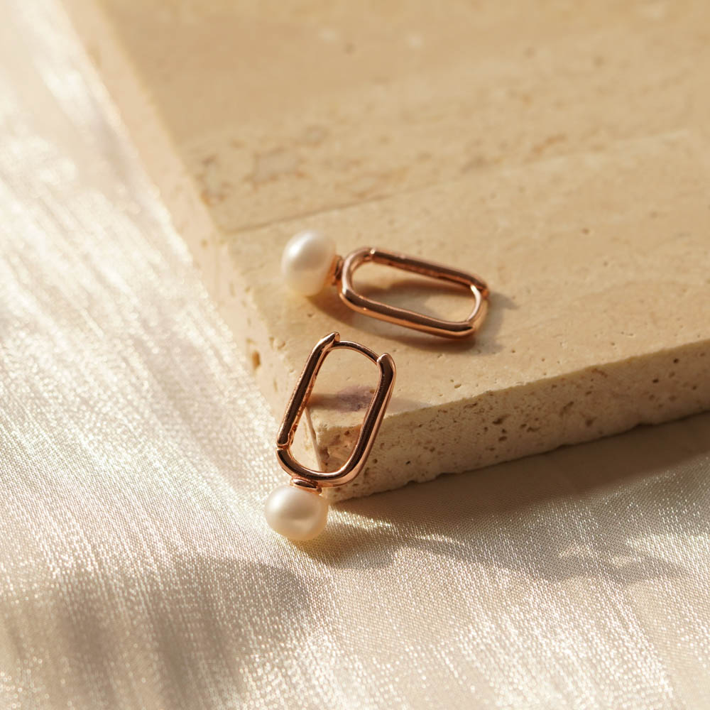 실버925 U자 담수 진주 원터치 은 귀걸이 데일리