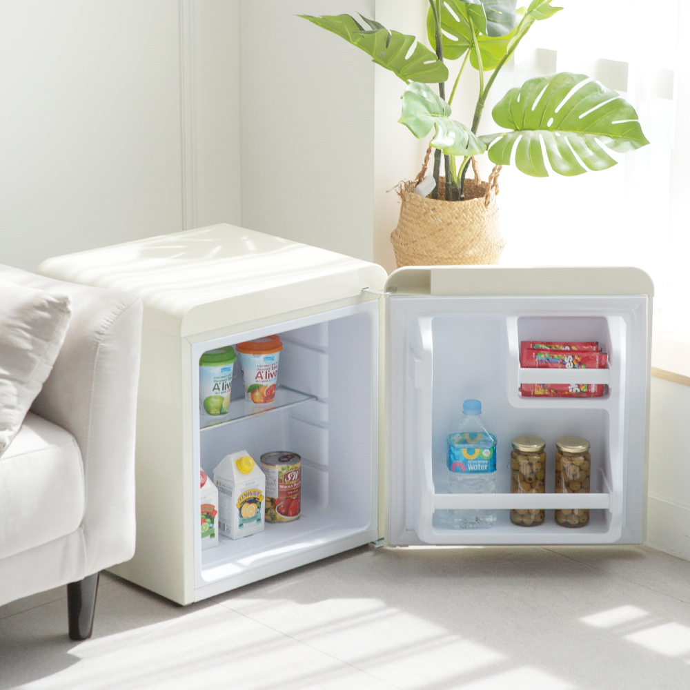 쿠잉 레트로 미니냉장고 REF-S50 소형 원룸 사무실 신혼 슬림 크림 - 상세 이미지 2