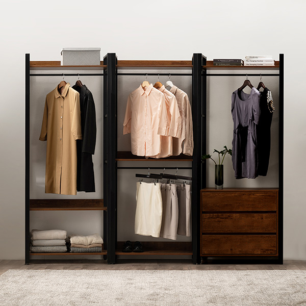 삼익가구 모더니크 시스템 옷장 드레스룸 세트 2400mm, B타입, 브라운