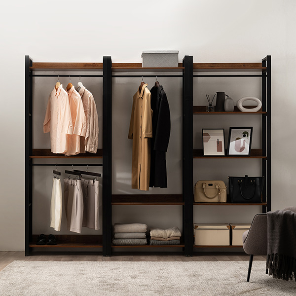 삼익가구 모더니크 시스템 옷장 드레스룸 세트 2400mm, A타입, 브라운