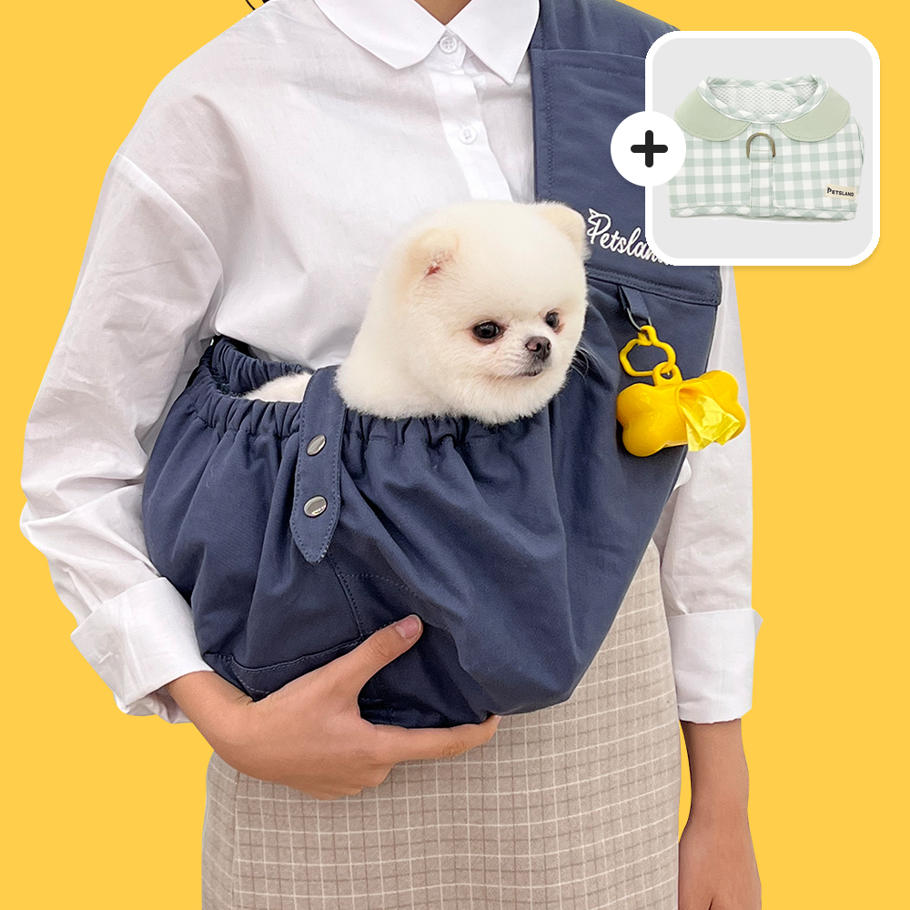 강아지 앞포대기 앞가방 러브썸M+하네스