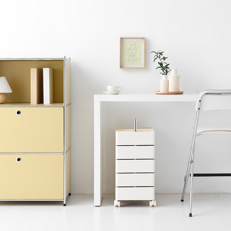 빙그리 회전서랍 트롤리 5단 크림 7097.6474