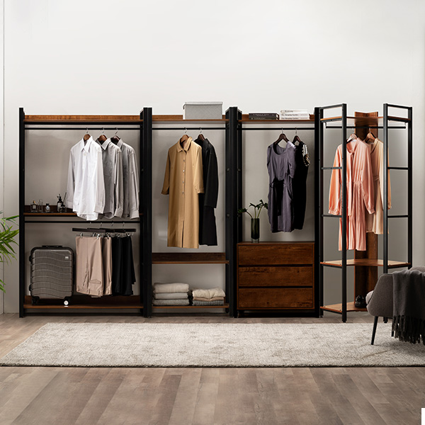 삼익가구 모더니크 시스템 옷장 드레스룸 세트 3400mm, B타입, 브라운