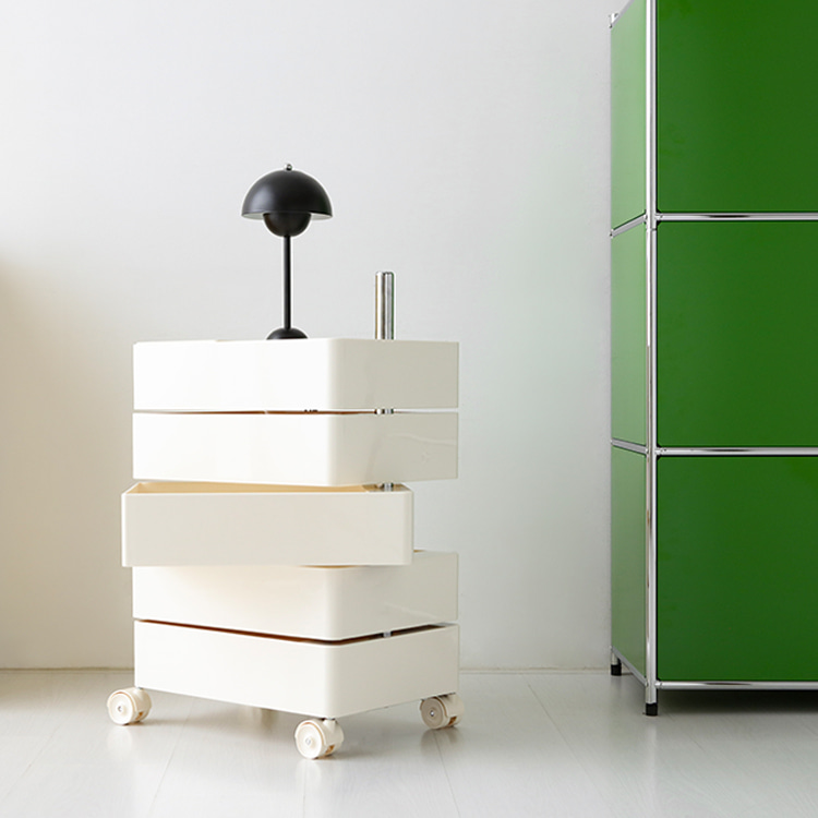 빙그리 회전서랍 트롤리 5단 크림 7097.6474