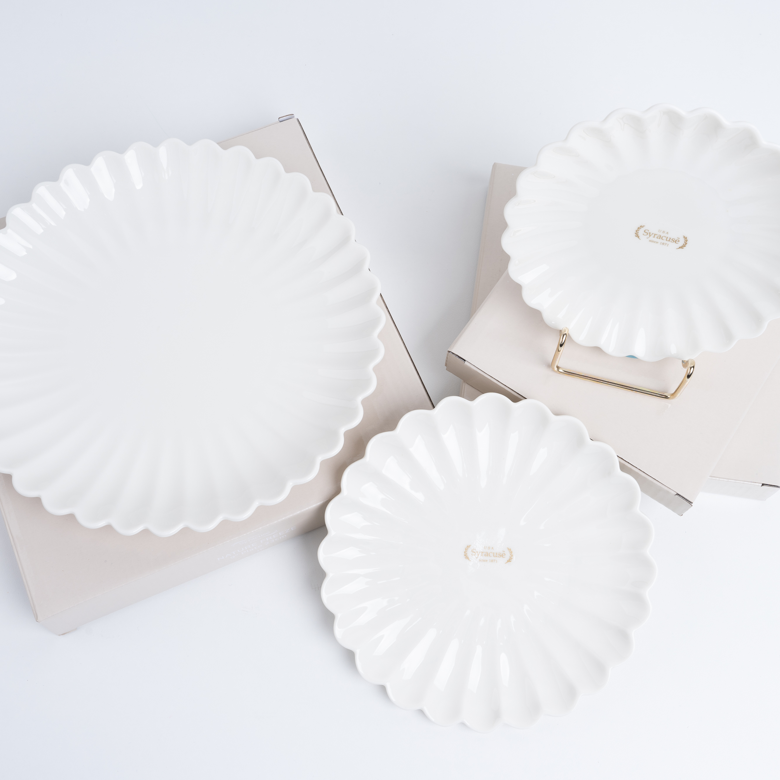 시라쿠스 네이처 프리즈 꽃모양 꽃접시 홈카페 원형접시 3P 세트