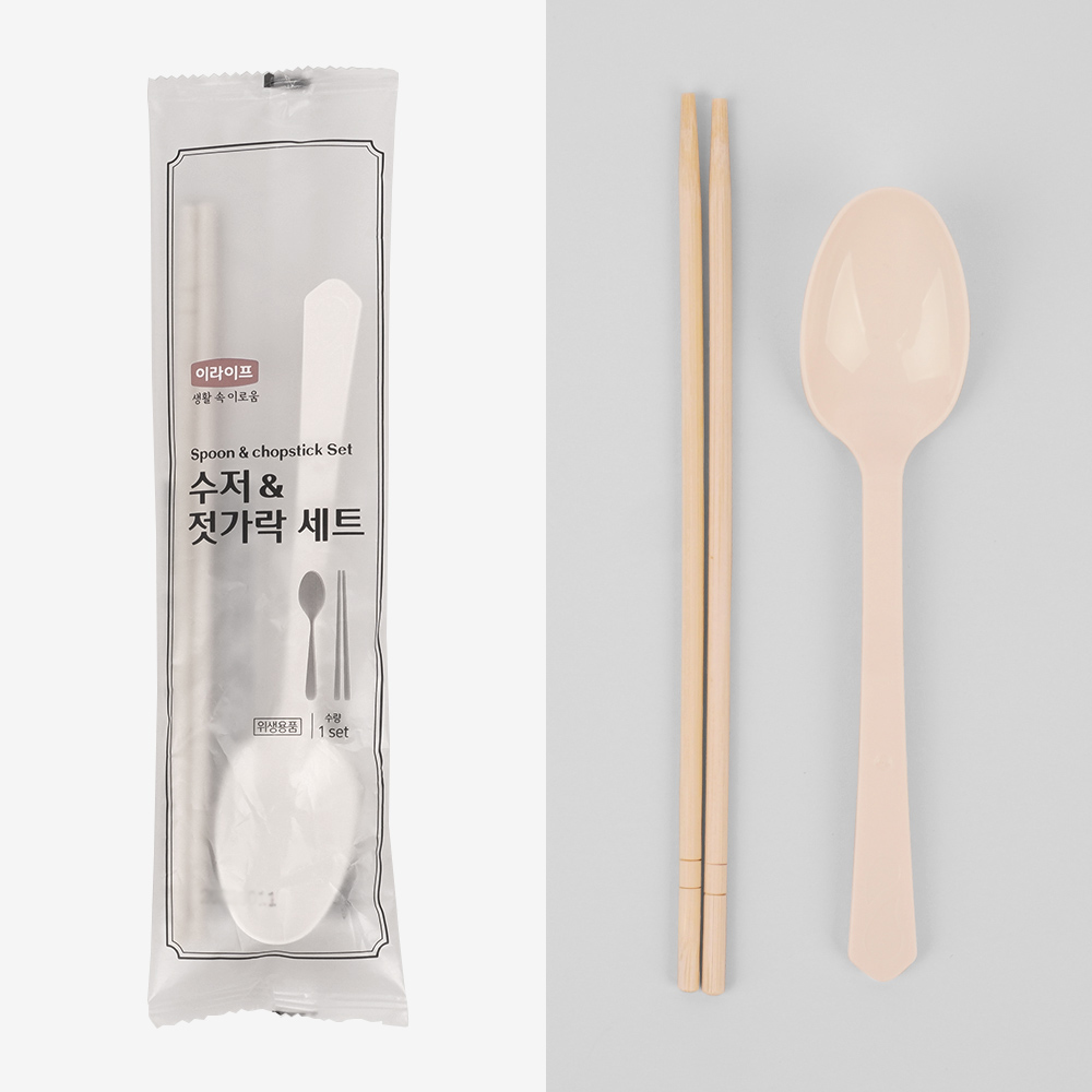 일회용 수저 젓가락 세트 숟가락 배달 개별포장 1SET - 상세 이미지 5