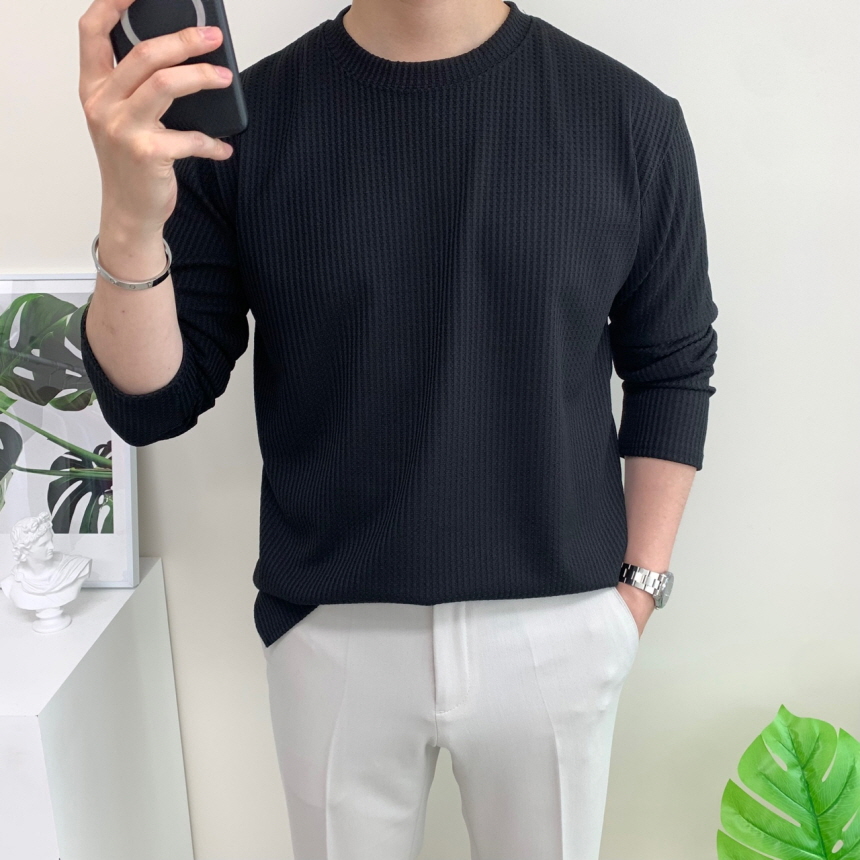 남자긴팔티 와플티 빅사이즈티셔츠 이미지 4