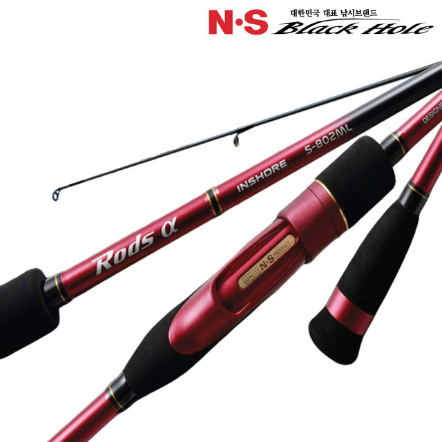 NS블랙홀 로드스 알파 인쇼어 갯바위 방파제 쇼어게임 바다루어낚시대 S-762L, 2.28m - 상품 이미지