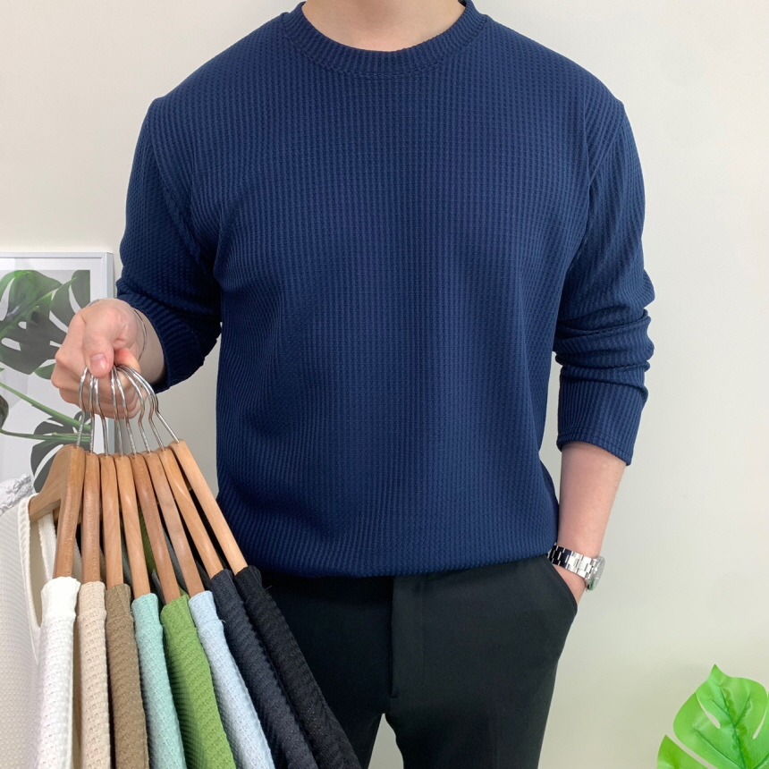 남자긴팔티 와플티 빅사이즈티셔츠