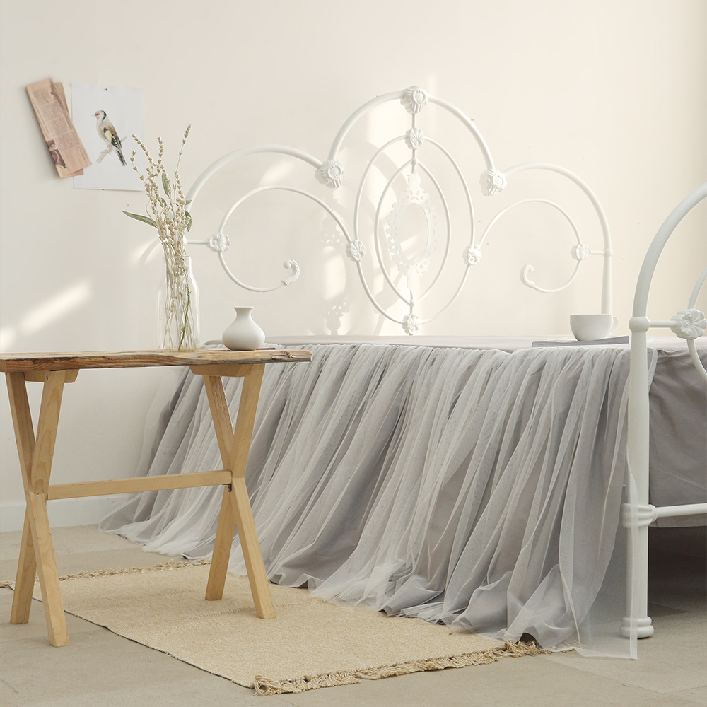 프릴 레이스 침대 커버 슈퍼 싱글 베드 스커트