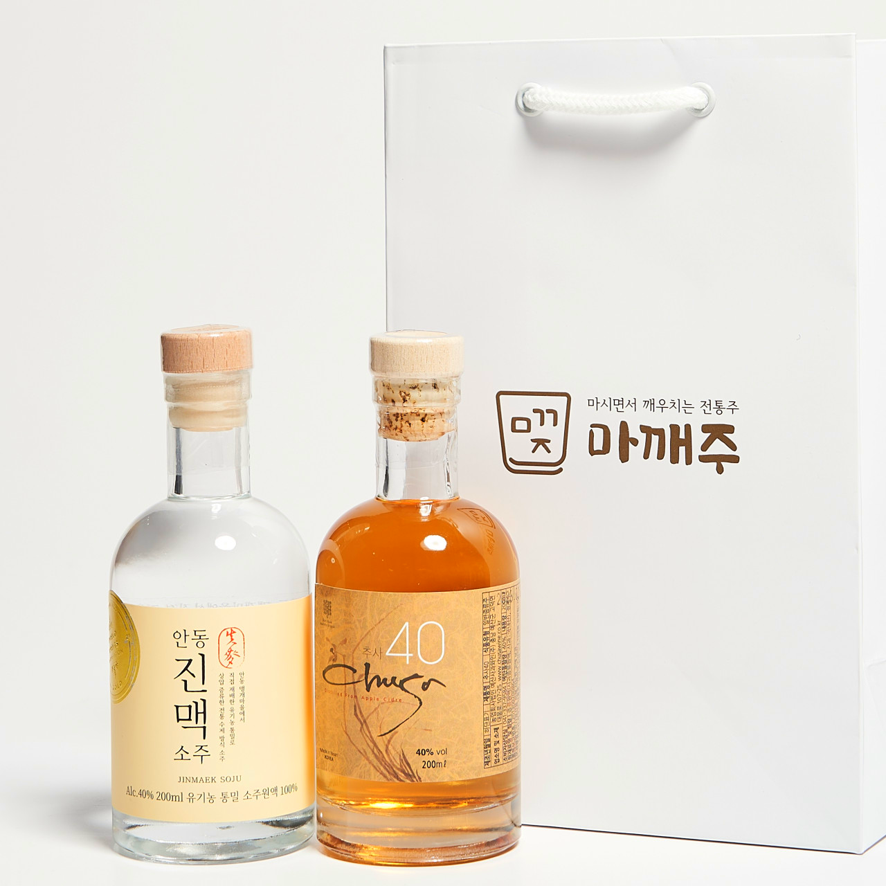 위스키 러버 픽 묶음세트 (진맥소주 40도 200ml+추사 40도 200ml) 쇼핑백포함 - 메인 이미지