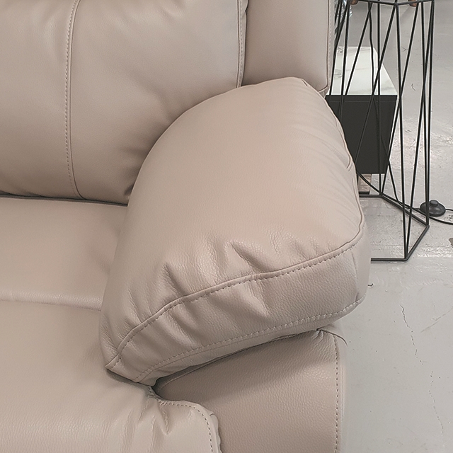 스코나 페리스 올나파 가죽 컵홀더 전동 리클라이너 소파 스툴미포함, 다크베이지, 4인용