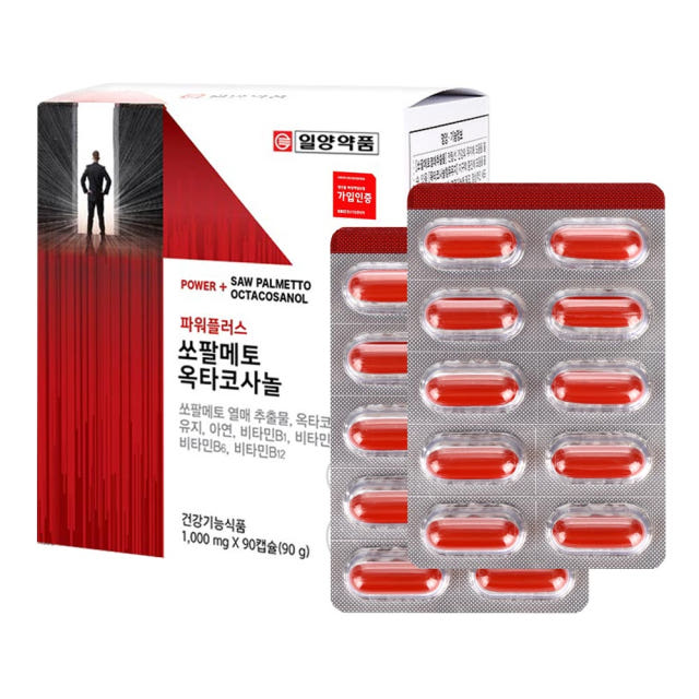 일양약품 쏘팔메토 옥타코사놀 비타민B 아연 영양제 90캡슐