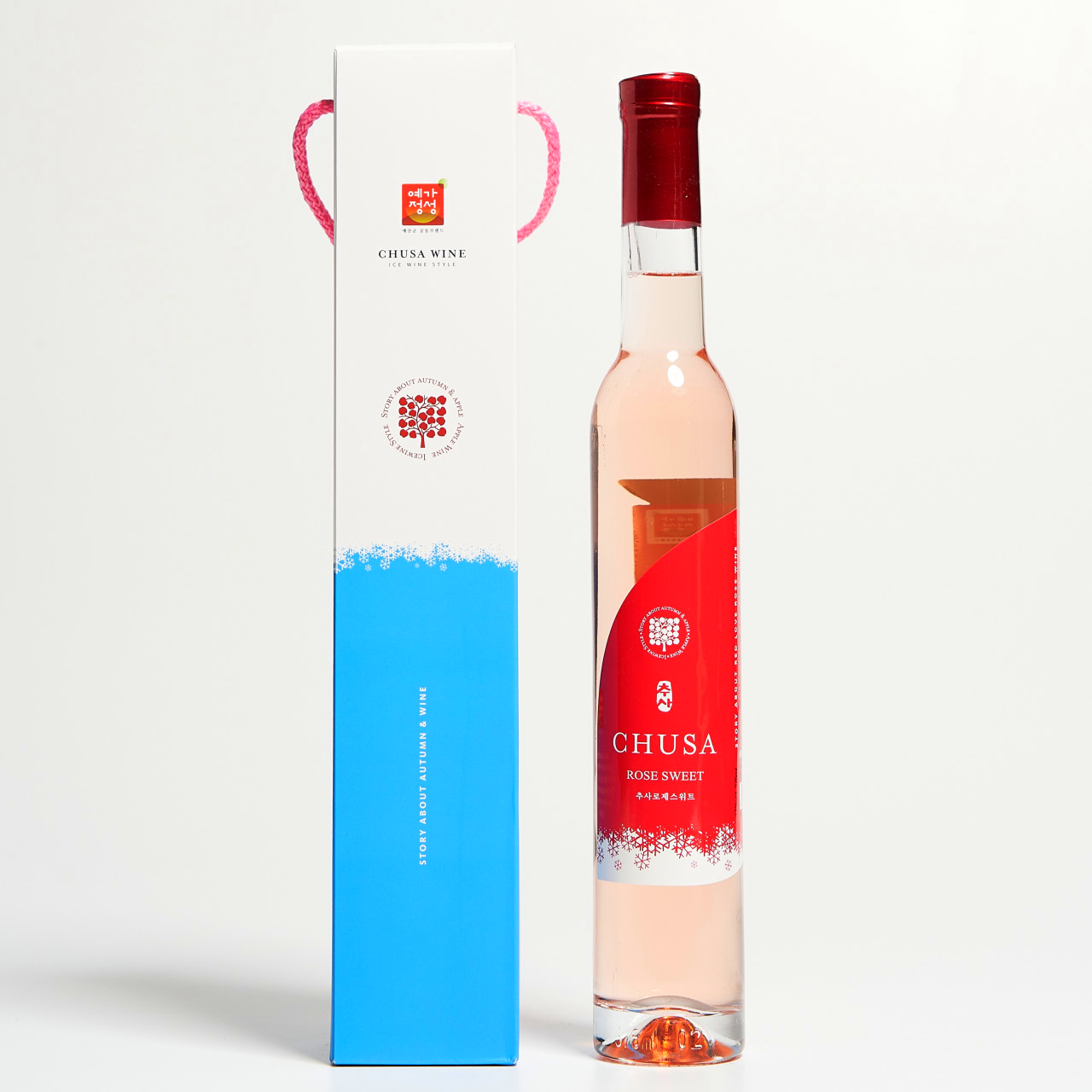 추사 로제 와인 스위트 12도 375ml 아이스 예산사과(케이스포함) - 메인 이미지