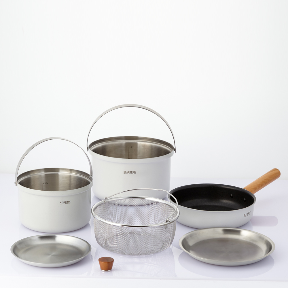 벨락 컬러9 L 통3중 IH 코펠세트 4인용 인덕션 호환 (미스티 그레이)