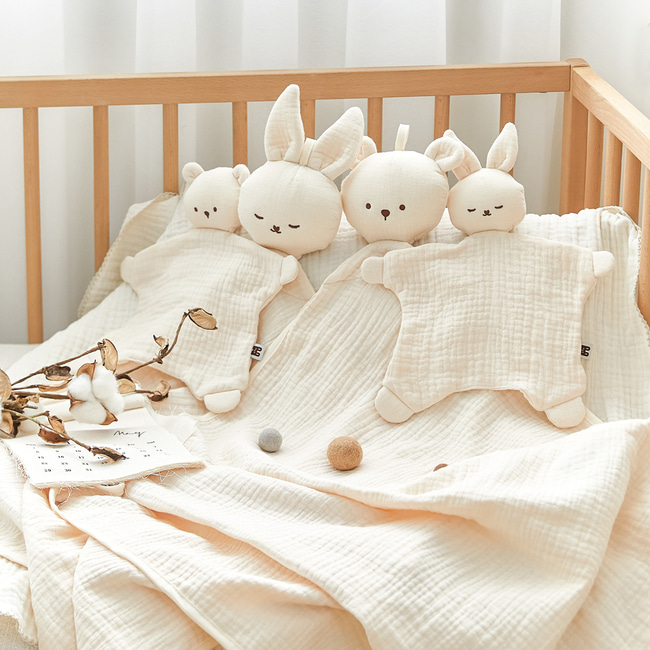 헬로하이주 거즈 애착 인형 손수건 아기 블랭킷 신생아 이불 속싸개 담요 - 상품 이미지