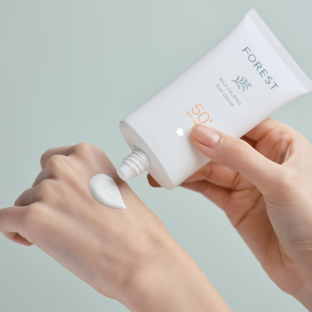 포레스트 비건 마일드 카밍 선크림 80ml(SPF50+) 대용량 / 무기자차/ 톤업선크림