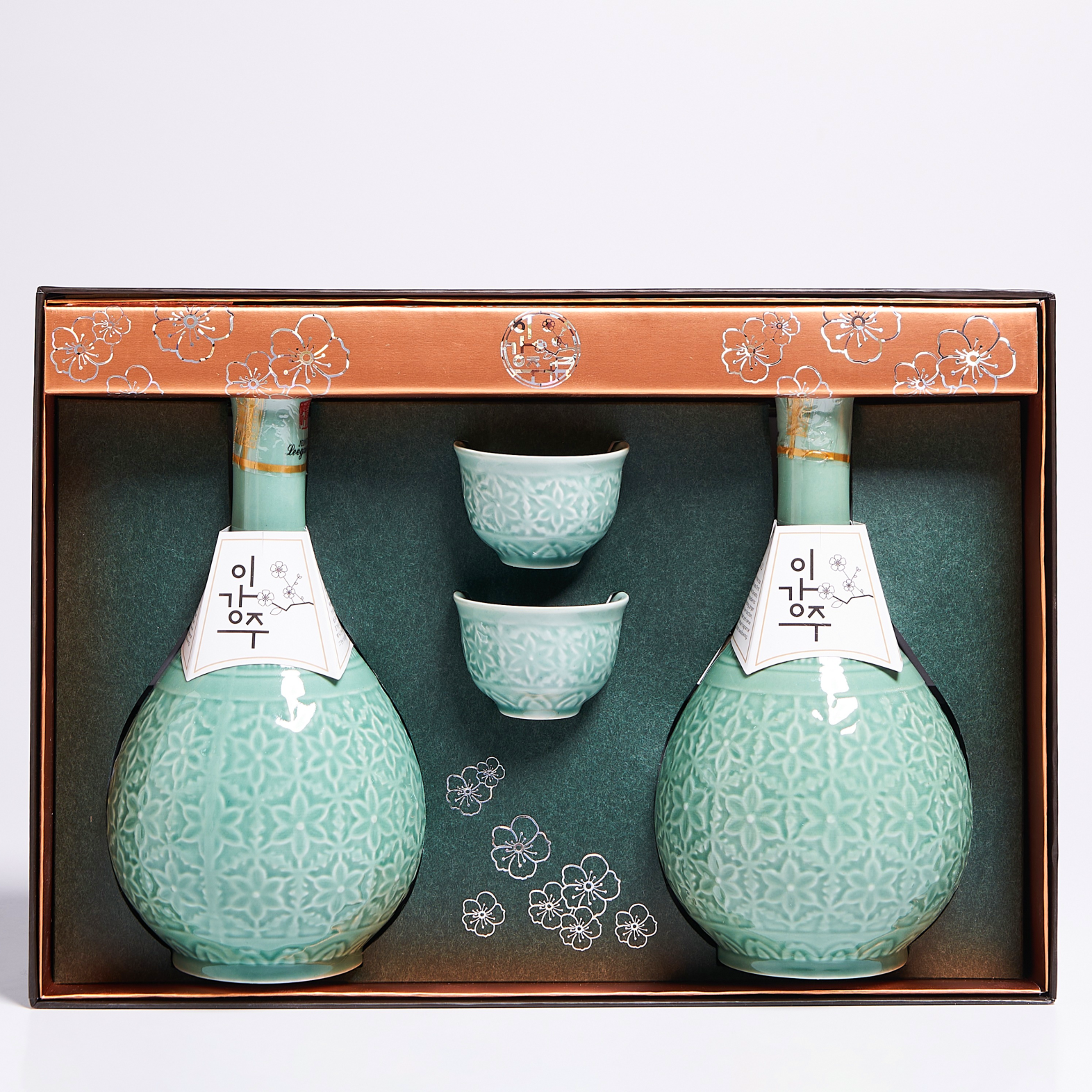 이강주 주병세트 25도 500ml 2본입(전용잔,쇼핑백 포함) 도자기 호리병 전주 선물 - 메인 이미지