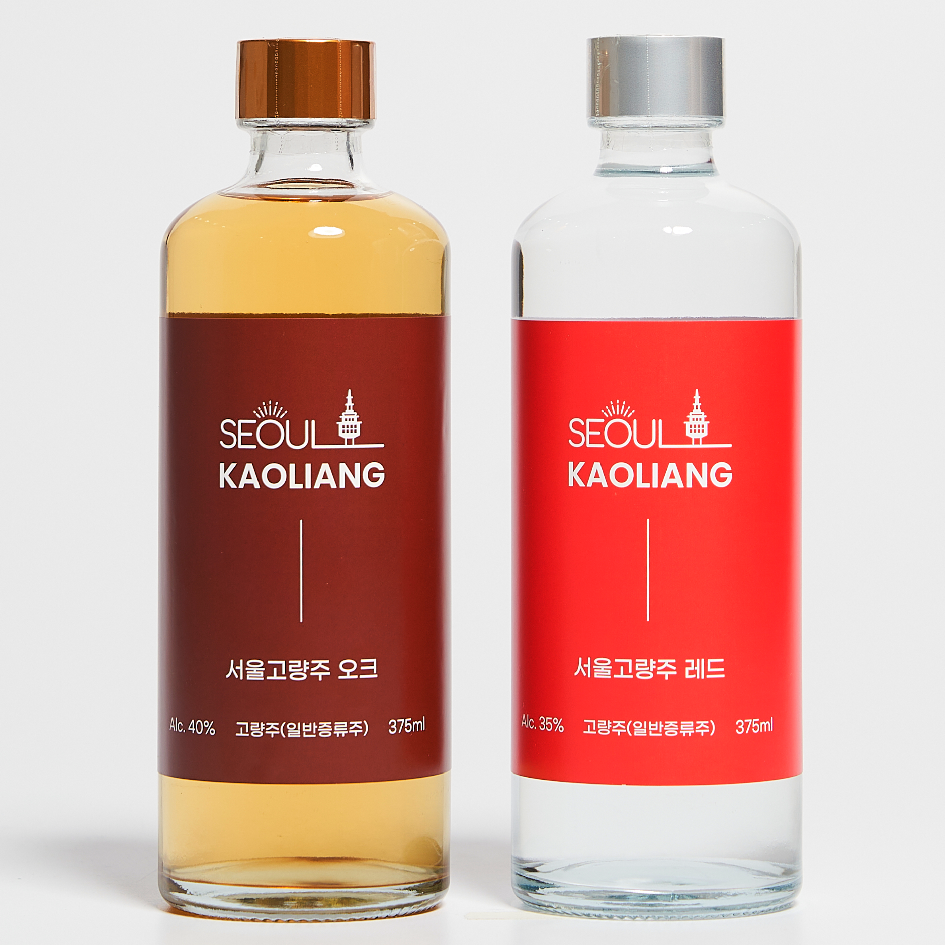 서울고량주 묶음세트 35도 375ml (레드+오크) 한국고량주 일반증류주 - 상품 이미지