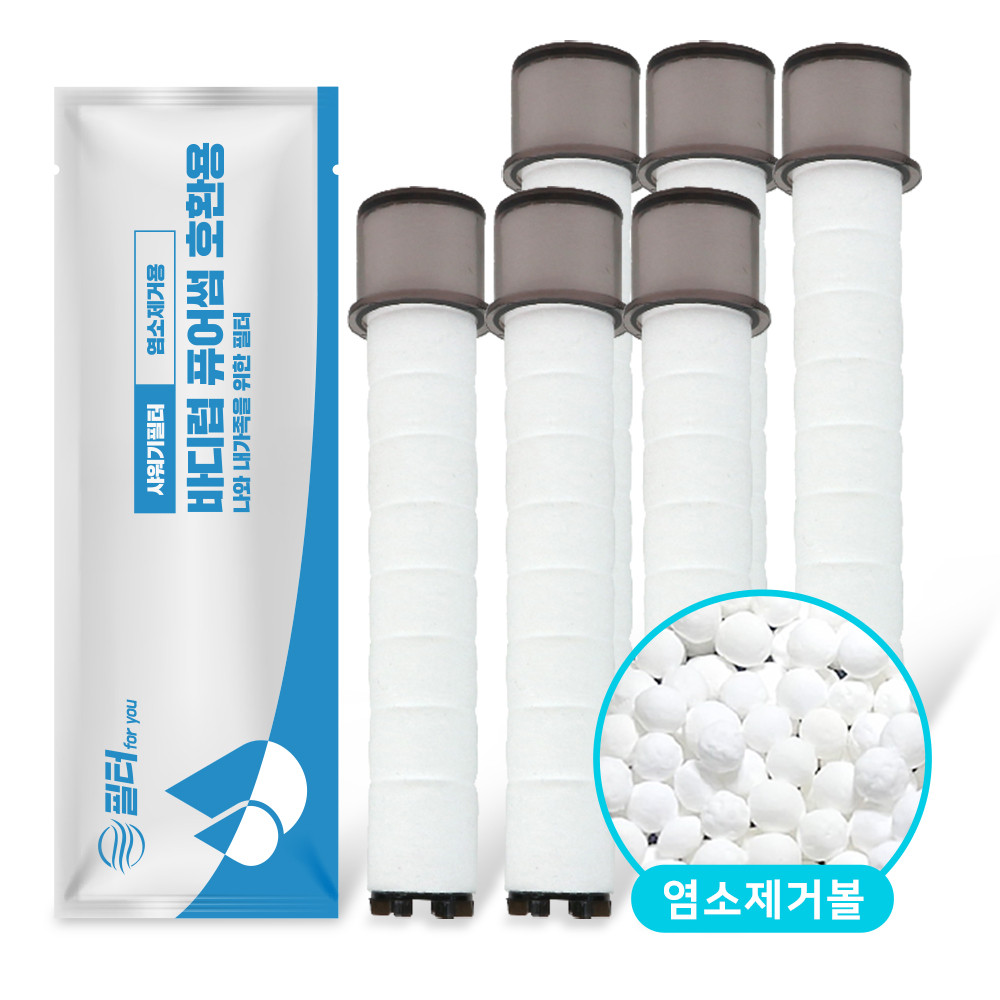 [호환] 퓨어썸 샤워기 호환용 녹물염소제거 필터 6개 필터포유