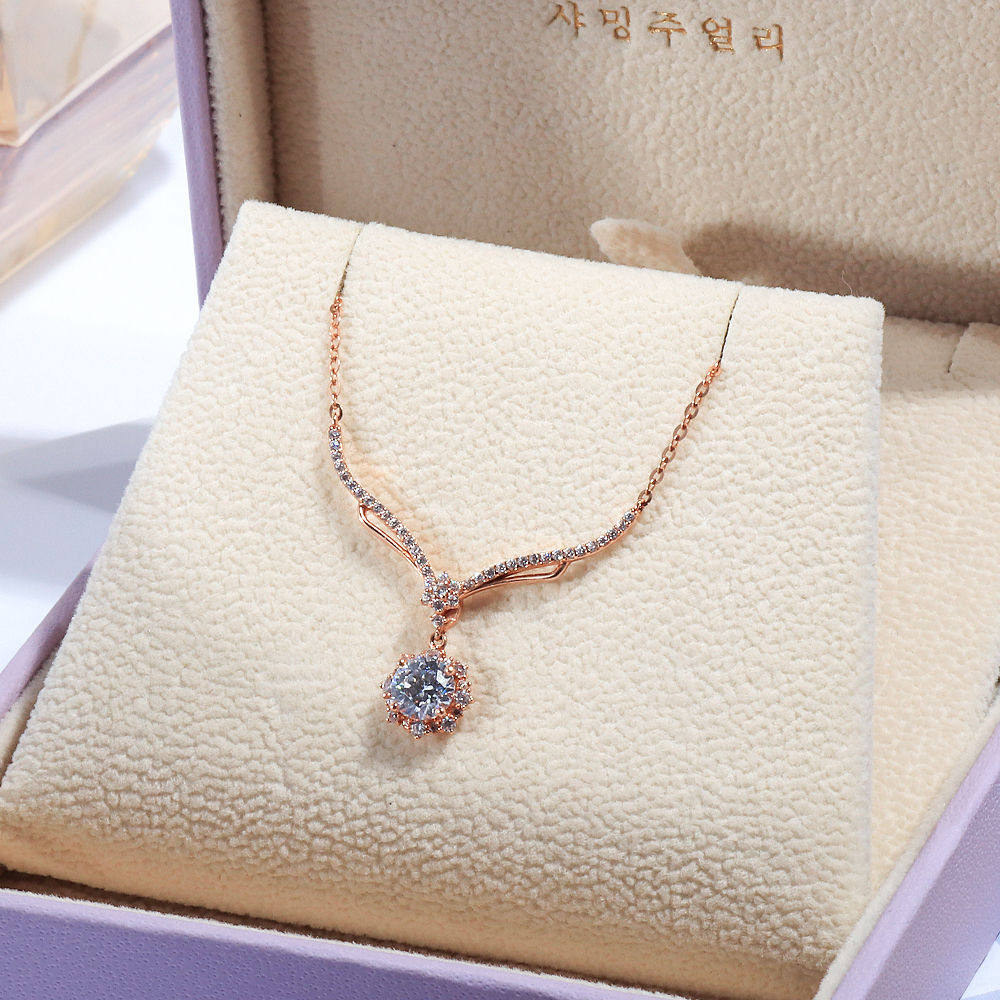 3부 5부 천연 다이아 목걸이 우신 GIA 고급 프로포즈 벚꽃 블라썸 선물 기념일 생일 - 상세 이미지 5