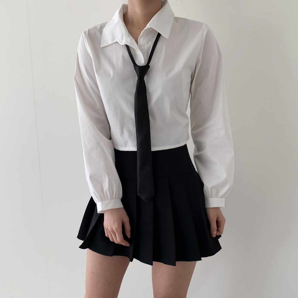 [2기장] 블랙 베이직 교복 프레피룩 스쿨룩 자동 넥타이 상세 이미지 11