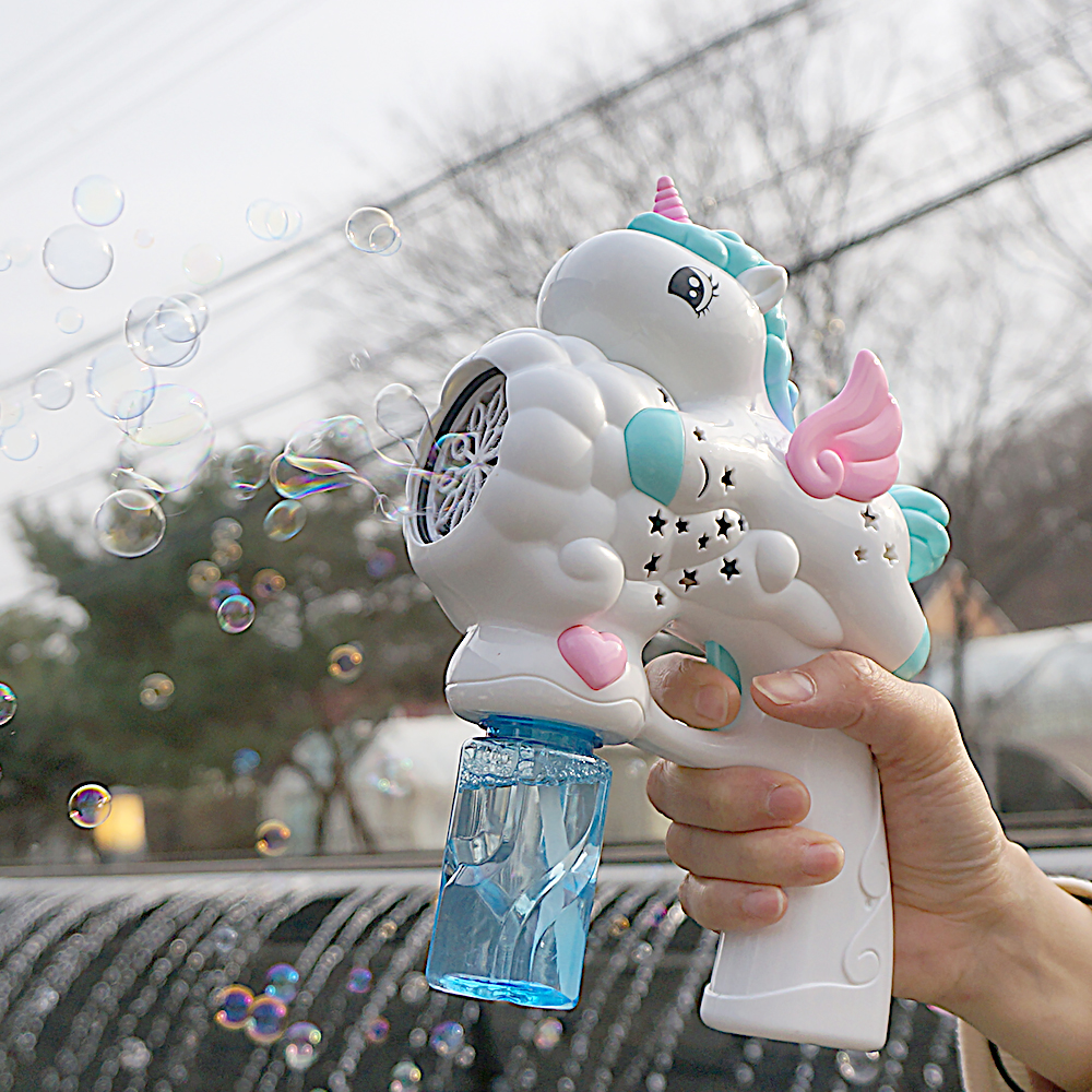 키저스 유니콘 터보 자동 버블건 고급형 비눗방울 총 돌 아기 장난감 선물