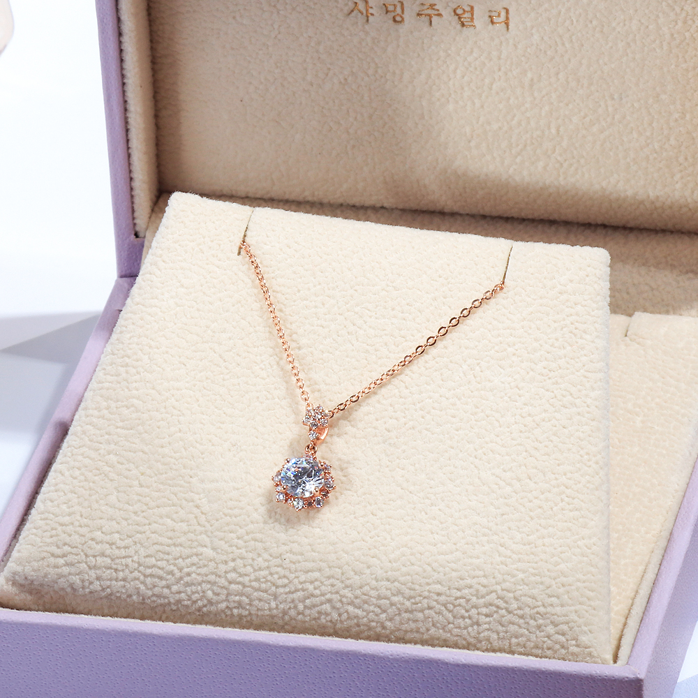 5부 다이아 목걸이 천연 현대 우신 프로포즈 결혼 벚꽃 블라썸 선물 14K 18K 이미지 6