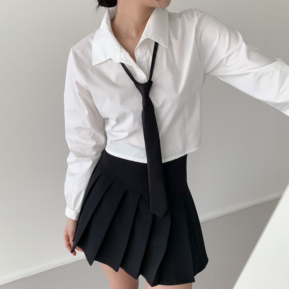 [2기장] 블랙 베이직 교복 프레피룩 스쿨룩 자동 넥타이 상세 이미지 9