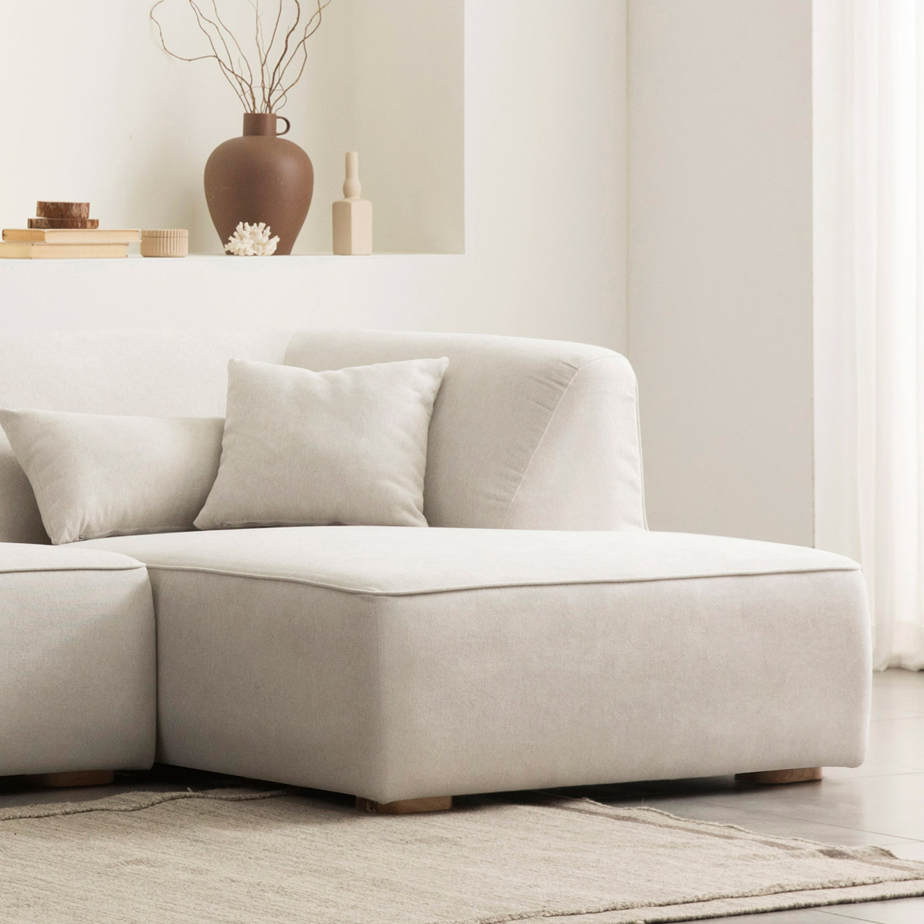 루멜 3인+카우치 스타일클린 워셔블 패브릭소파 [BS949] - 상세 이미지 4