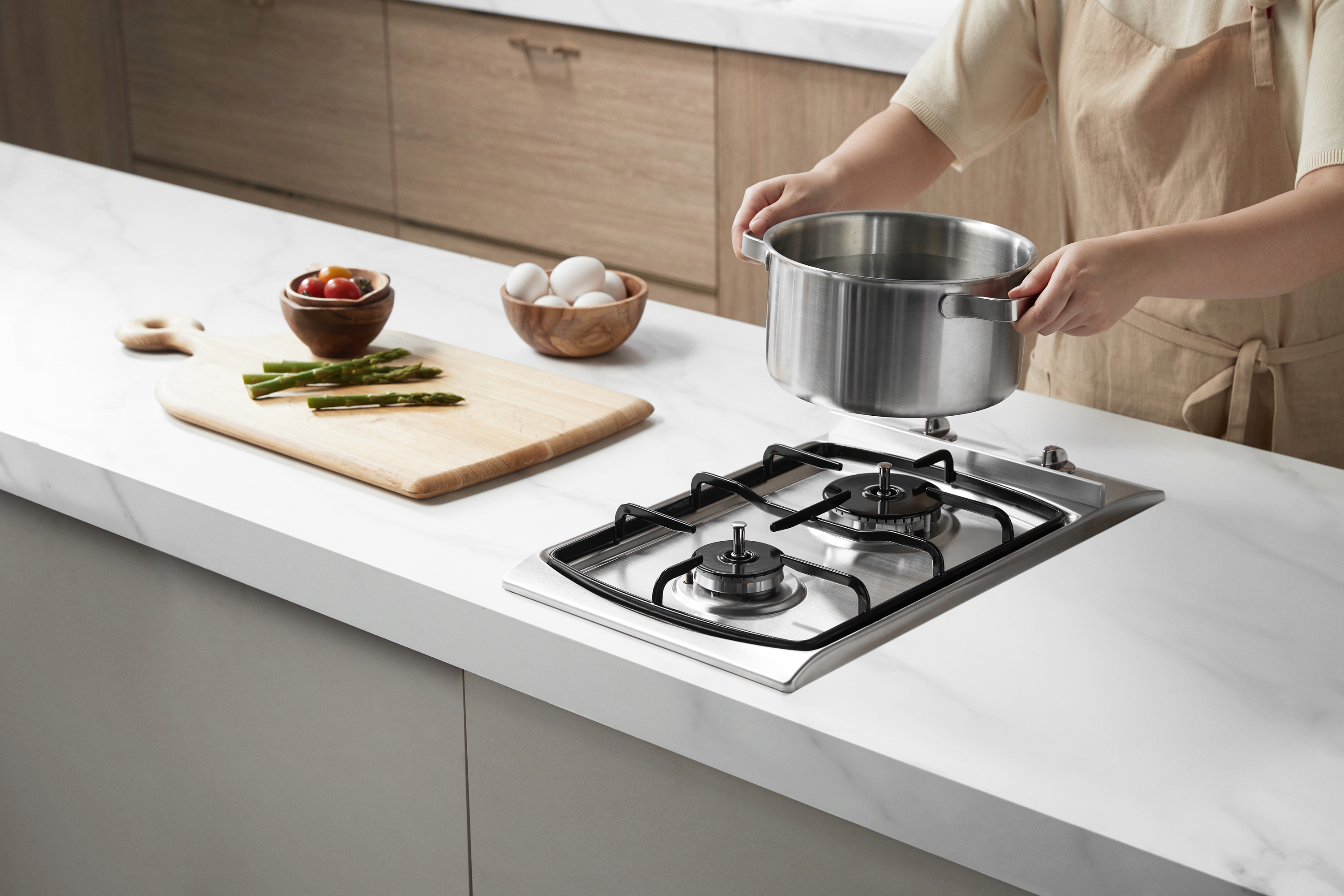 나비엔매직 빌트인 가스 쿡탑 레인지 전기코드식 265x485 GRB1002PASS LPG