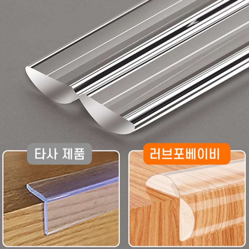 투명 아기 모서리 보호대 코너 가드 기둥 책상 보호 방지 쿠션 15mm 2M - 상세 이미지 5