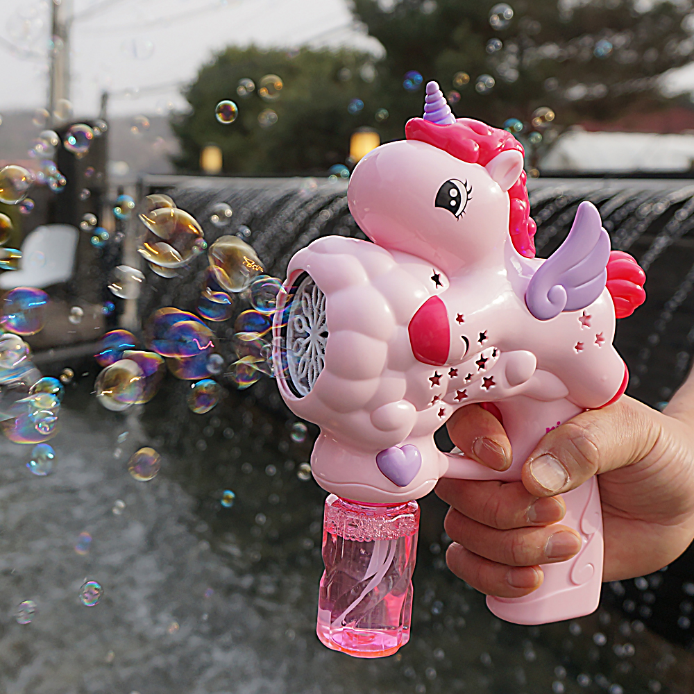 키저스 유니콘 터보 자동 버블건 고급형 비눗방울 총 돌 아기 장난감 선물