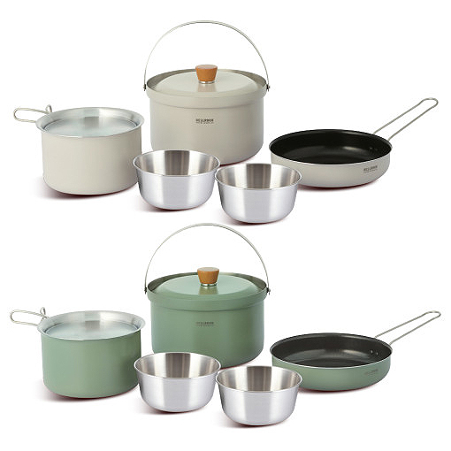 벨락 컬러9 코팅팬 캠핑 코펠 3중 세트 밥그릇