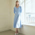 LEINA Deep Vneck Collar Flared Dress_Sky 착용 후기 | 사이즈/핏 총정리 썸네일