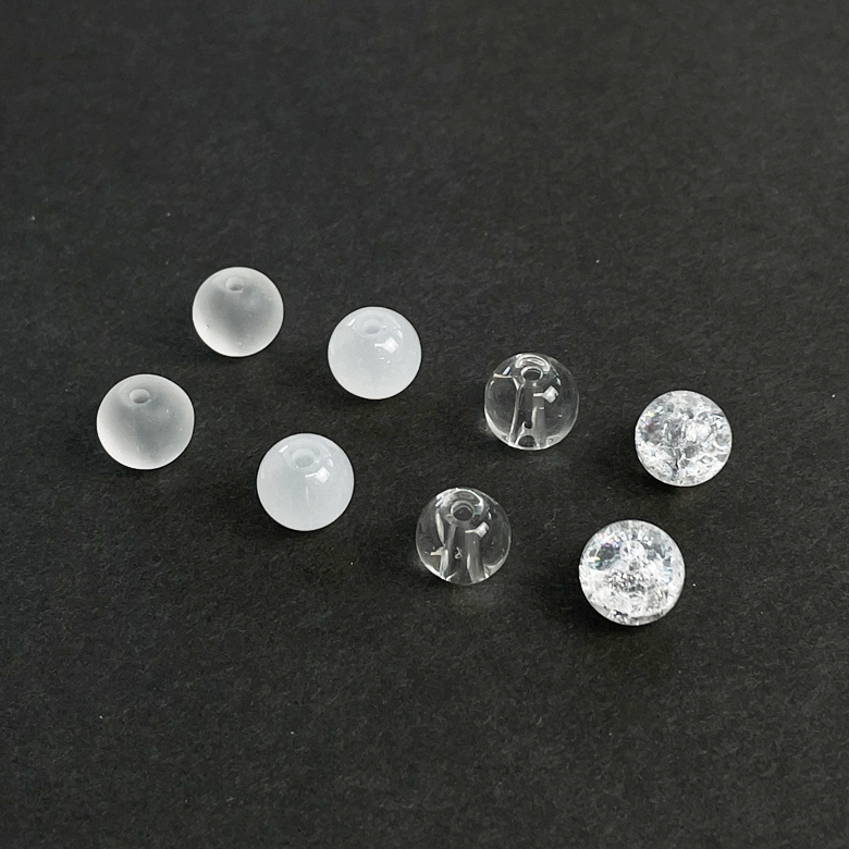 8mm 투명, 불투명 원형 유리 구슬 팔찌 재료(20g) - 상품 이미지