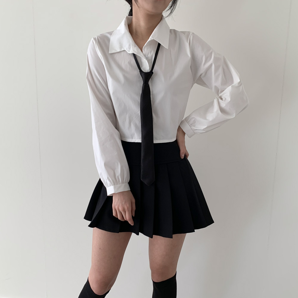 [2기장] 블랙 베이직 교복 프레피룩 스쿨룩 자동 넥타이 상세 이미지 12