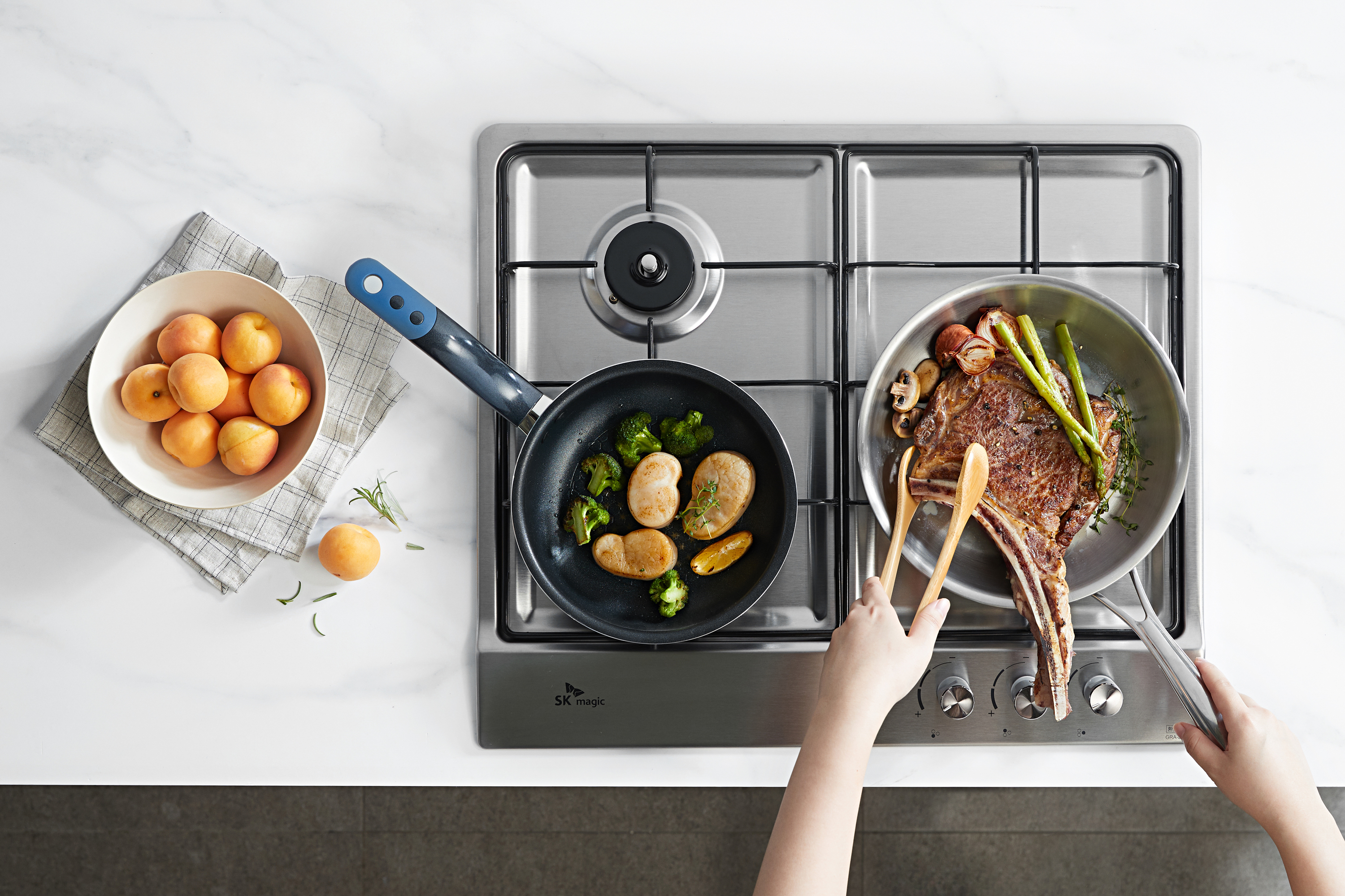 나비엔매직 빌트인 가스 쿡탑 레인지 코드식 560x480 GRB3203PASS LPG