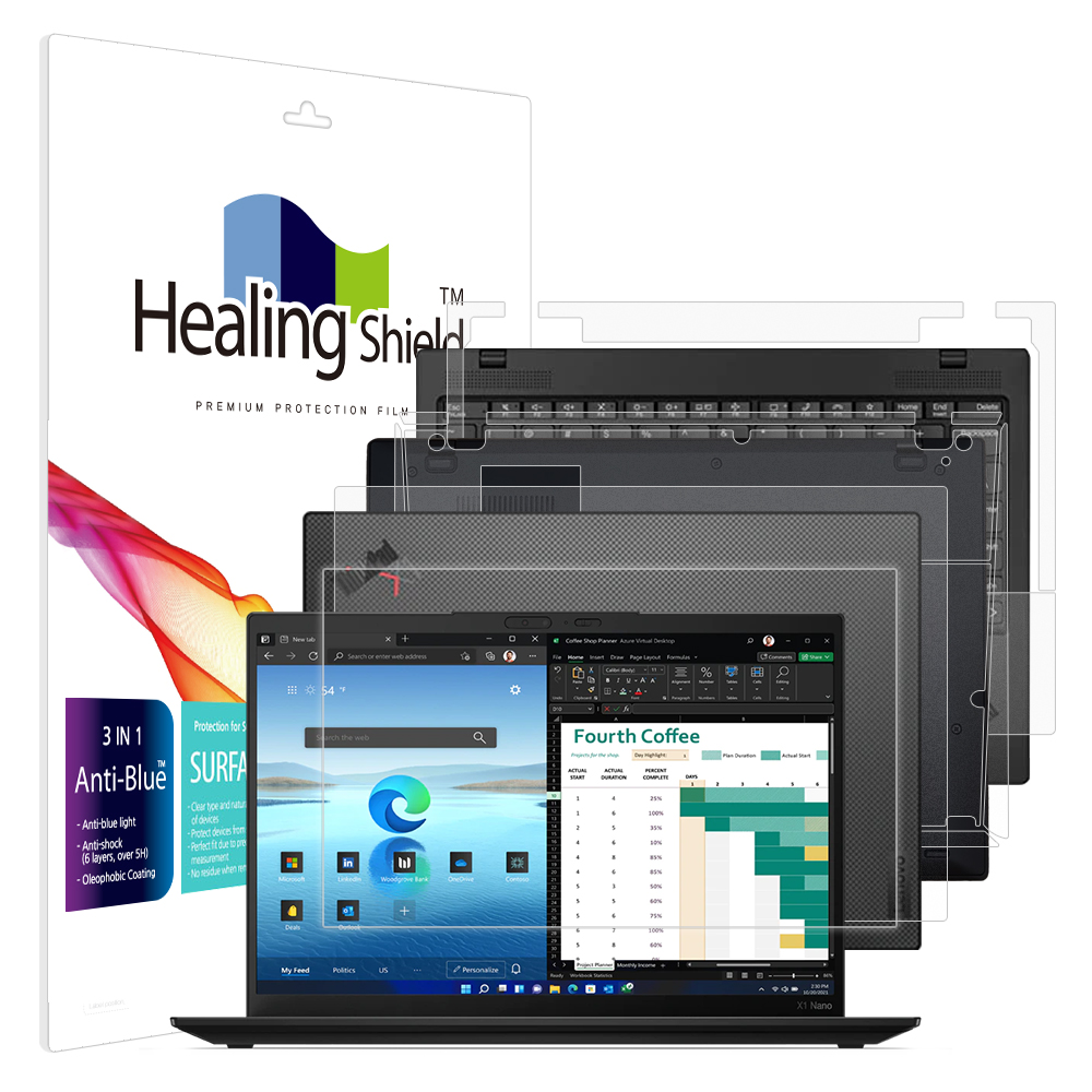 레노버 씽크패드 X1 나노 2세대 블루라이트차단 액정보호필름1매 외부3종 - 상품 이미지