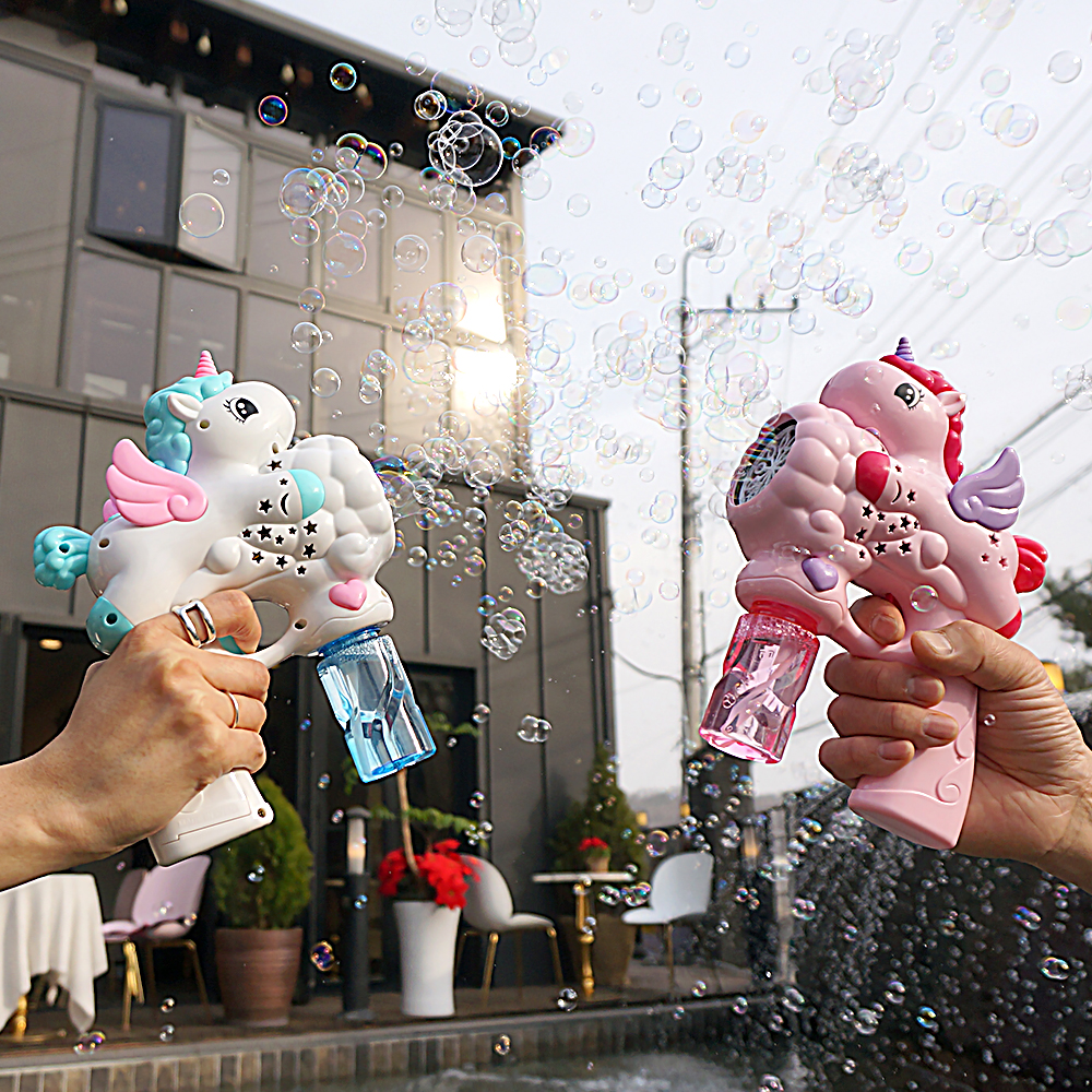 키저스 유니콘 터보 자동 버블건 고급형 비눗방울 총 돌 아기 장난감 선물